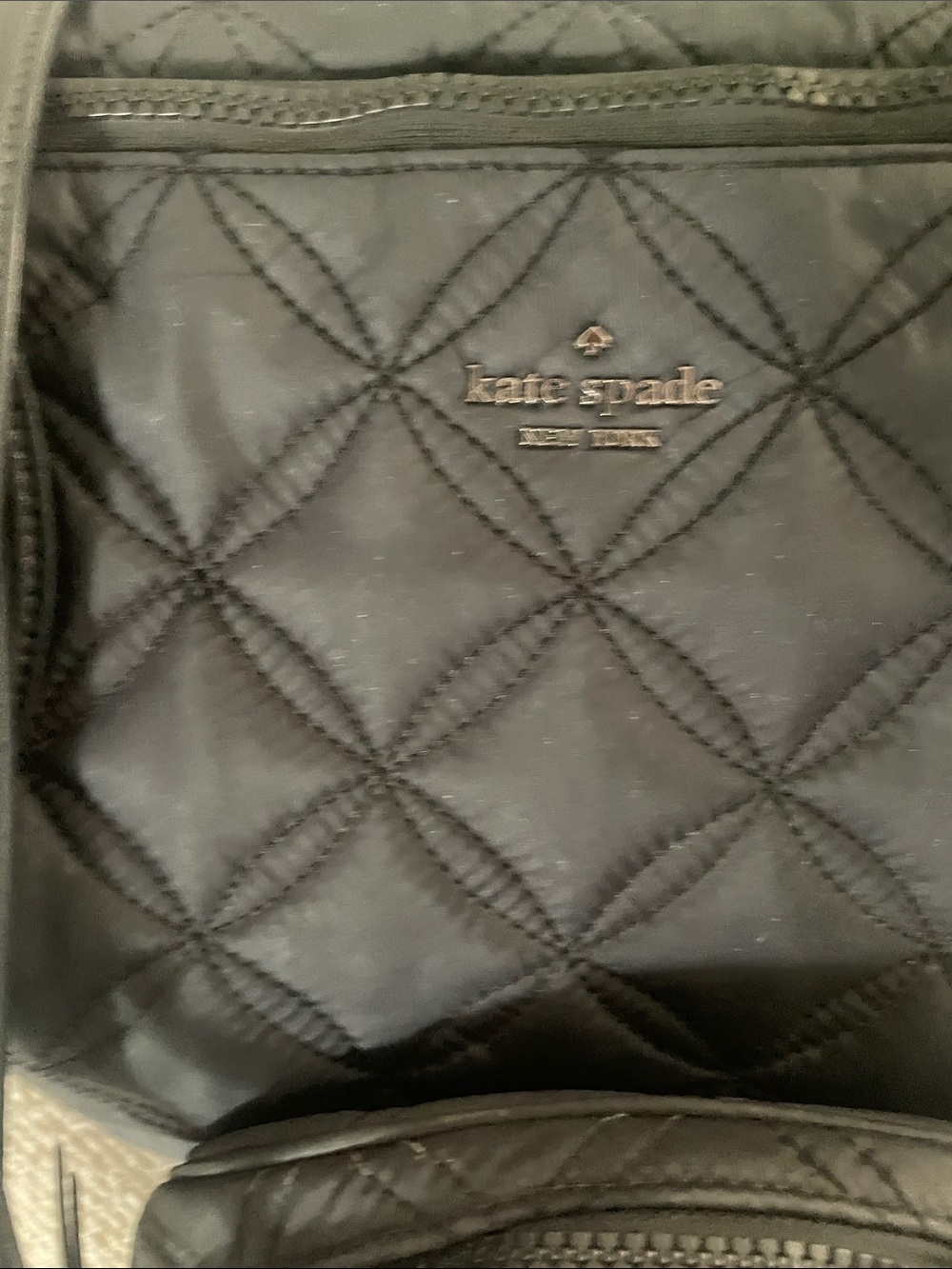 kate spade Black Quilted Tote Bag and Cosmetic Bag Set - Picture 2 of 16